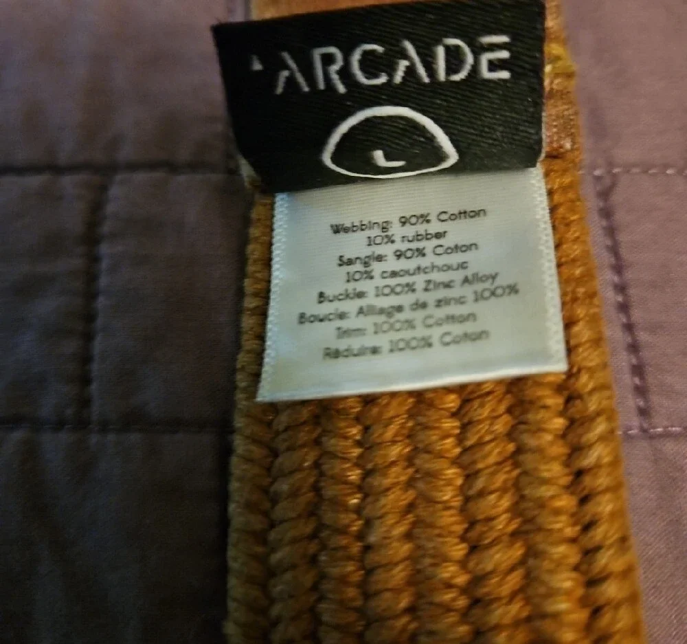3 Men's Arcade Web Belts in Navy, Tan & Black Size L